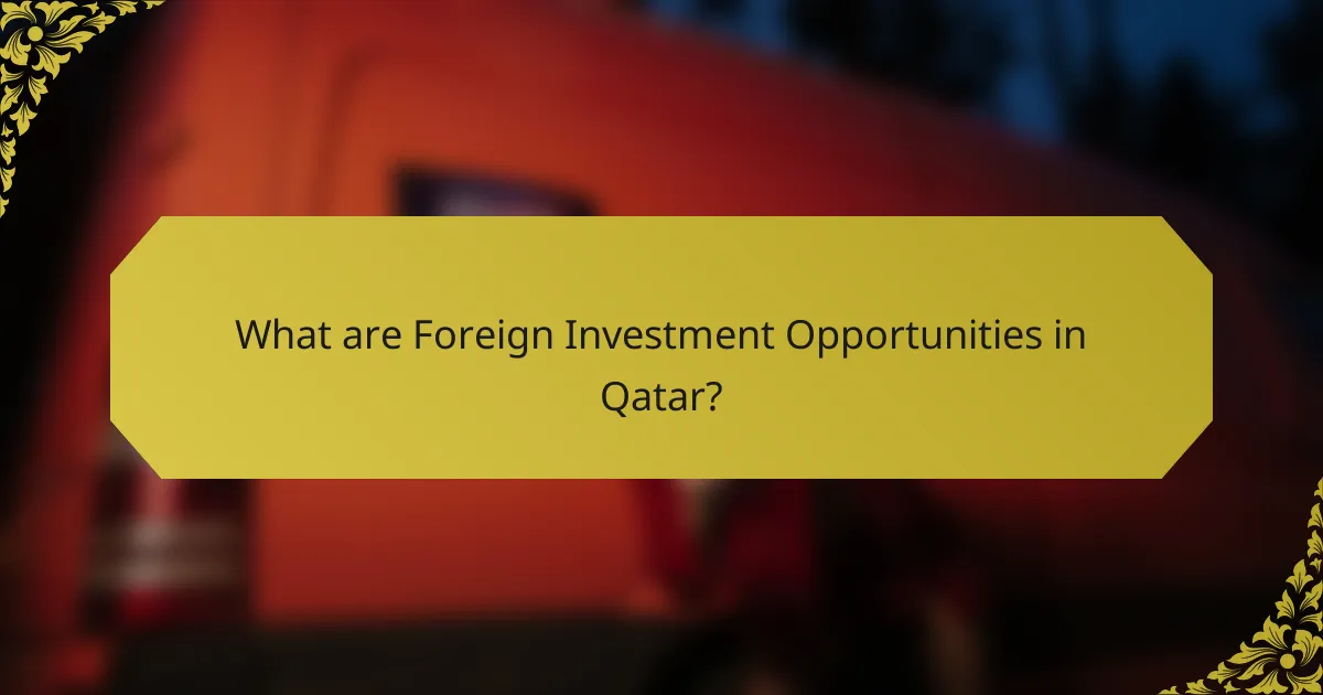 What are Foreign Investment Opportunities in Qatar?