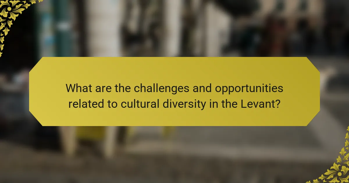 What are the challenges and opportunities related to cultural diversity in the Levant?