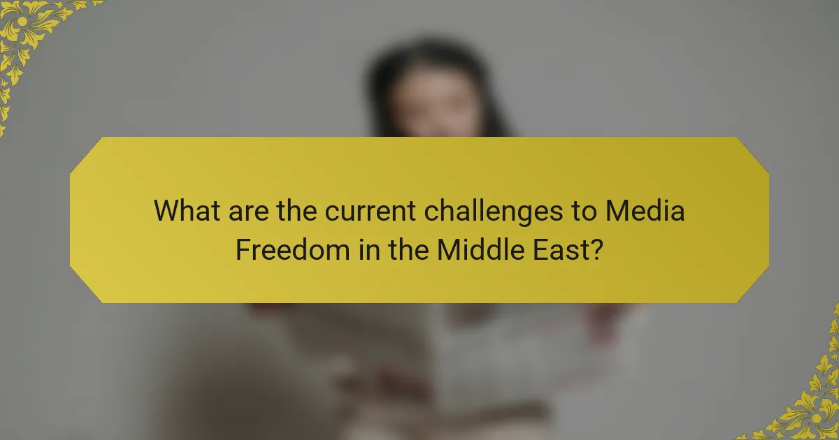 What are the current challenges to Media Freedom in the Middle East?