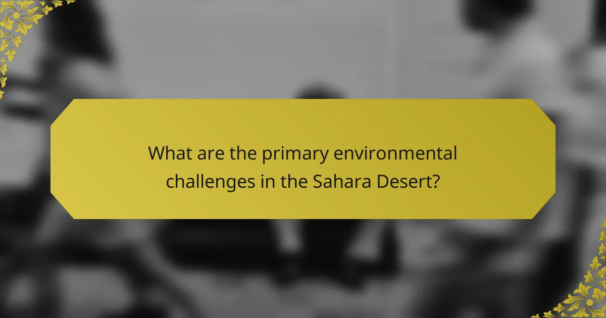 What are the primary environmental challenges in the Sahara Desert?