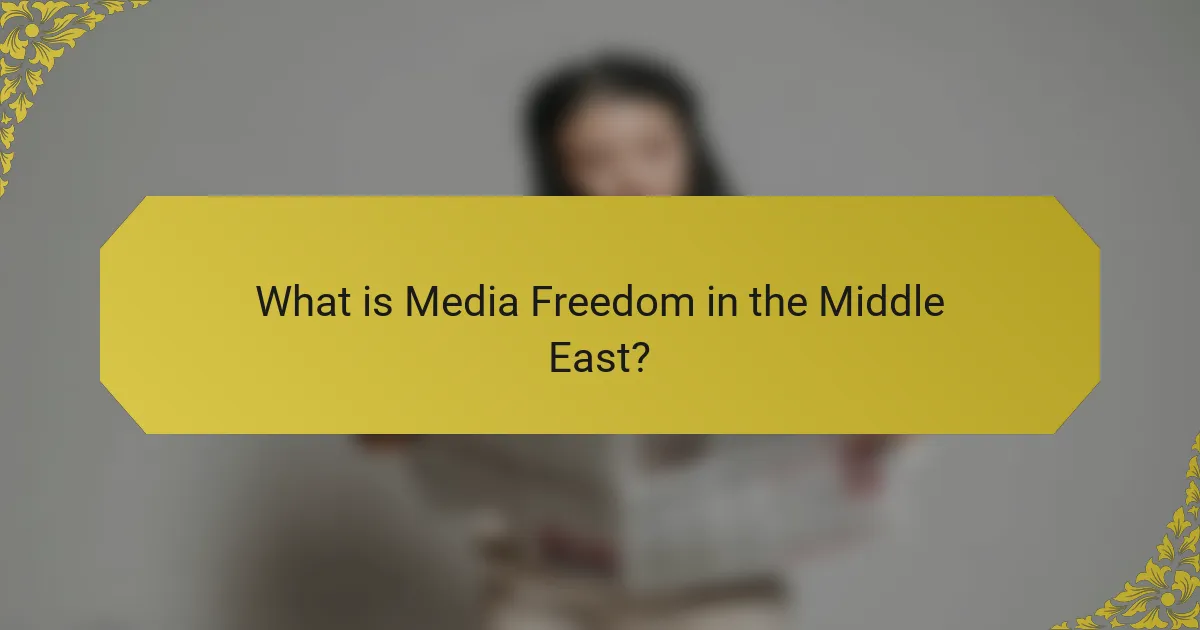 What is Media Freedom in the Middle East?